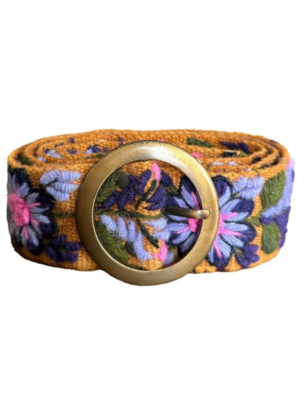 Handmade Peruvian Ayacucho Belt - Embroidered Belt for Women, Floral Design